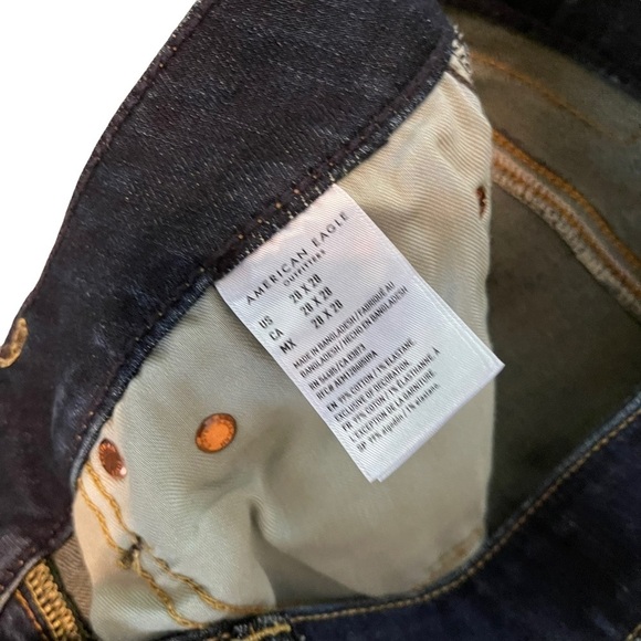 American Eagle Dark Wash Slim Straight Flex + Denim Jeans size 28 - Picture 5 of 9